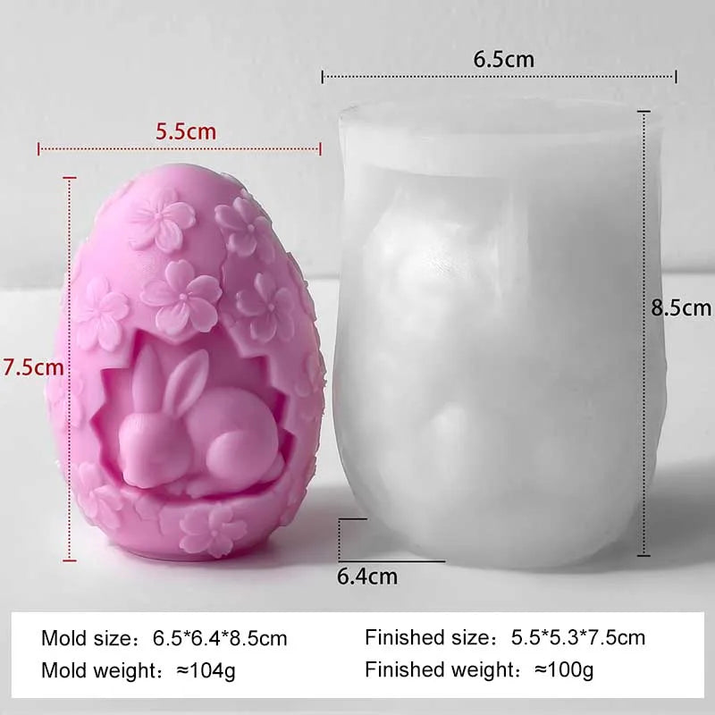 DIY Påskägg Silikonform – Blommigt Relief för Ljus, Resin, Gips & Påskdekoration