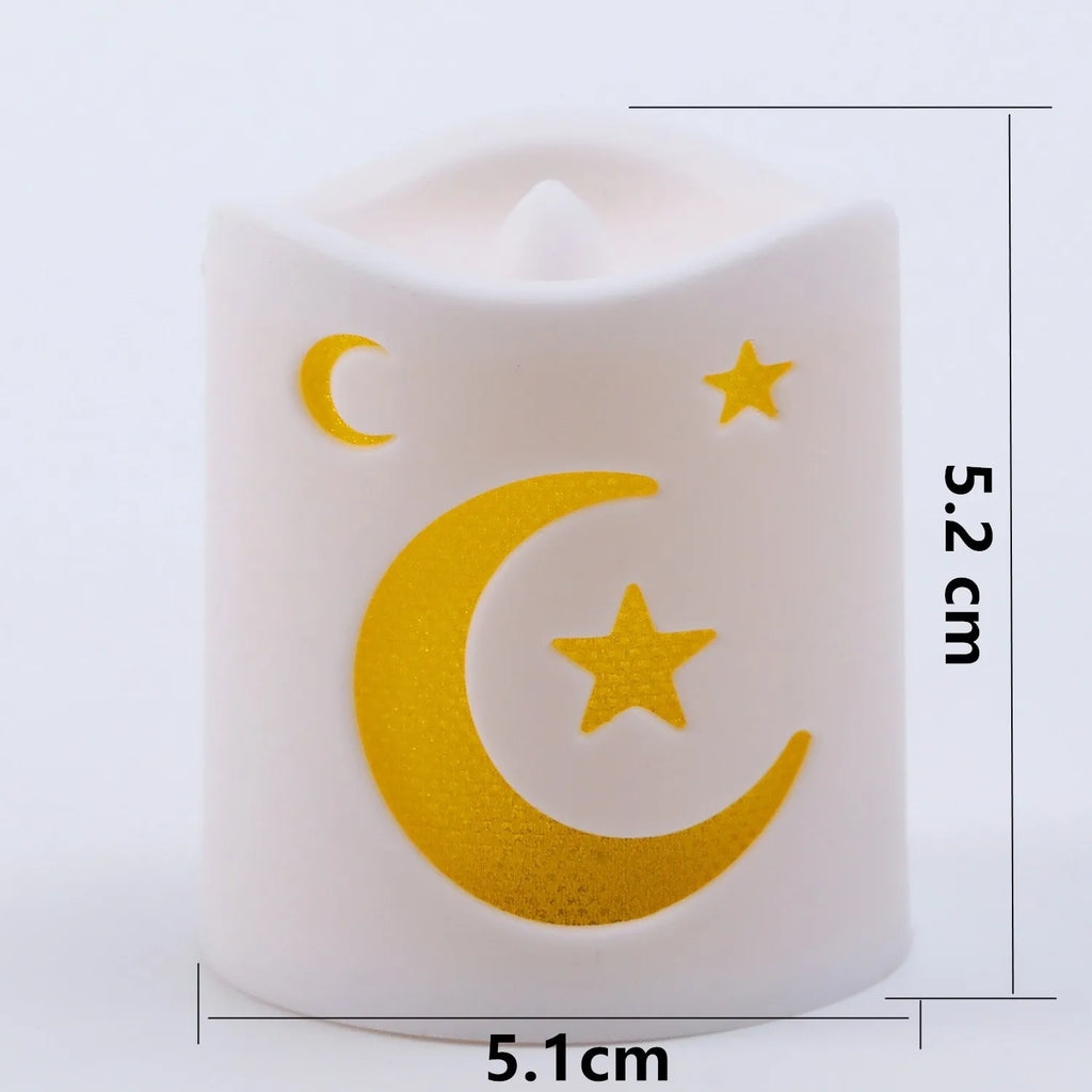 4-pack LED Ramadan Dekoration – Måne, Stjärna och Slott Ljuslyktor för Eid Mubarak
