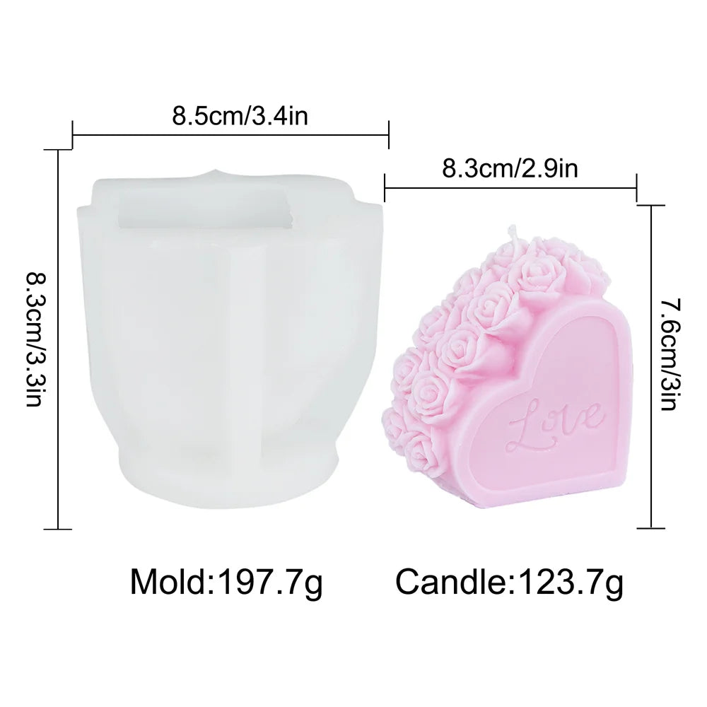 Rose Envelope Candle Mold – Silikonform för Ros, Brev & Resin | Perfekt för Ljusstöpning, Dekoration & Gåvor