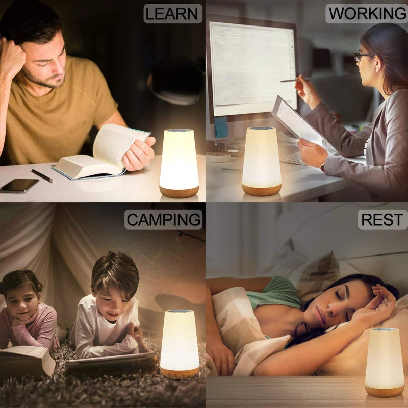 RGB Nattlampa med Färgbyte – 13 Färger, Touch & Fjärrkontroll, USB-Uppladdningsbar