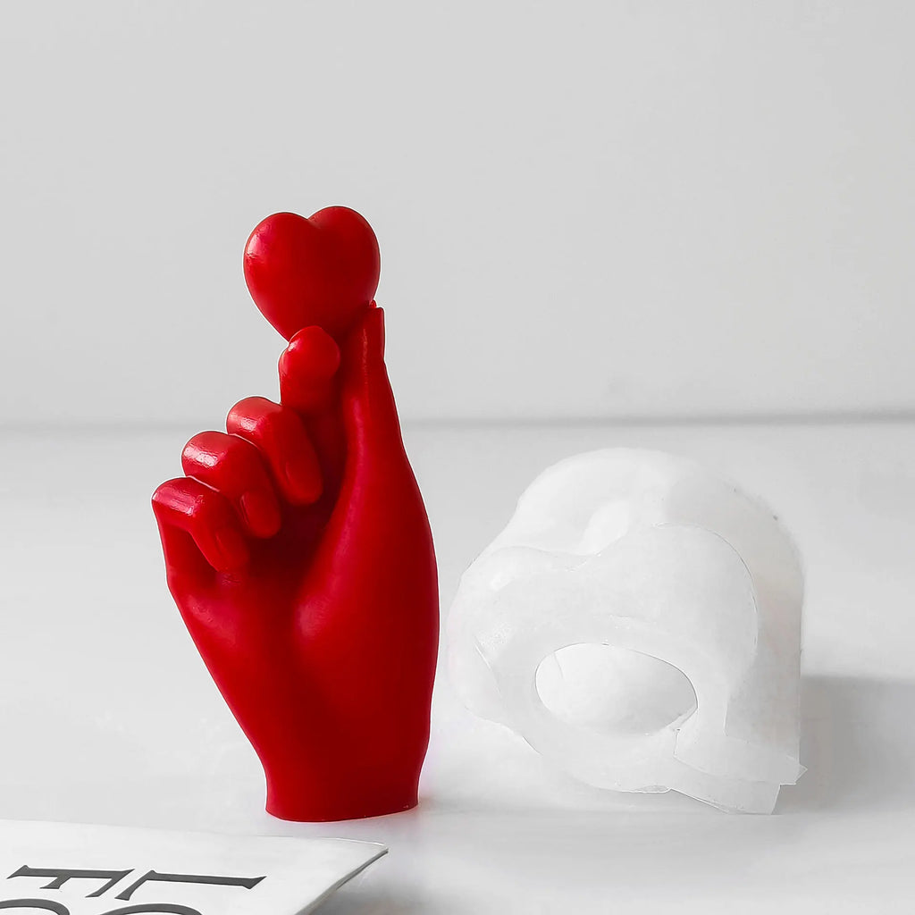 DIY Fingerhjärta Silikonform – Ljusform för Doftljus, Tvål, Resin & Gips | Alla Hjärtans Dag