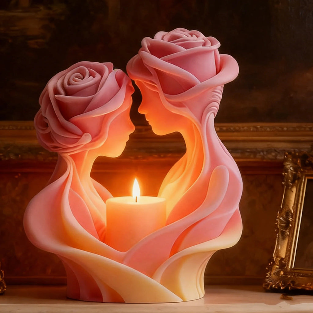 Rose Love Candle Mold – 3D Ros- & Kärlekspar i Silikon | DIY Ljus & Aromaterapi – Perfekt för Alla Hjärtans Dag & Bröllop