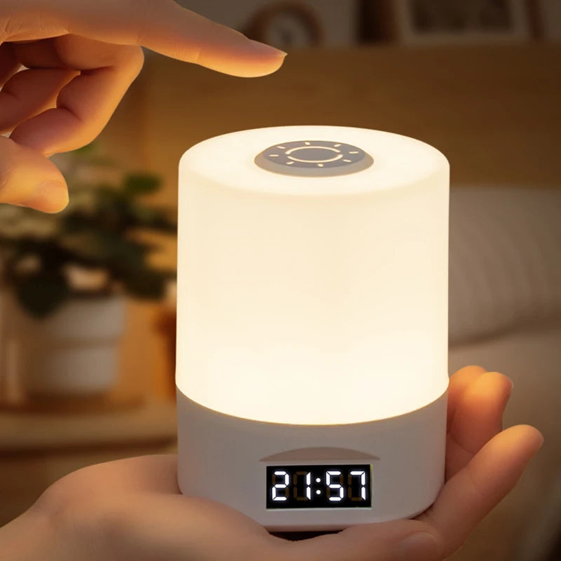 Uppladdningsbar LED Nattlampa med Timer & Touch – Dimbar Bordslampa för Sovrum & Barnrum