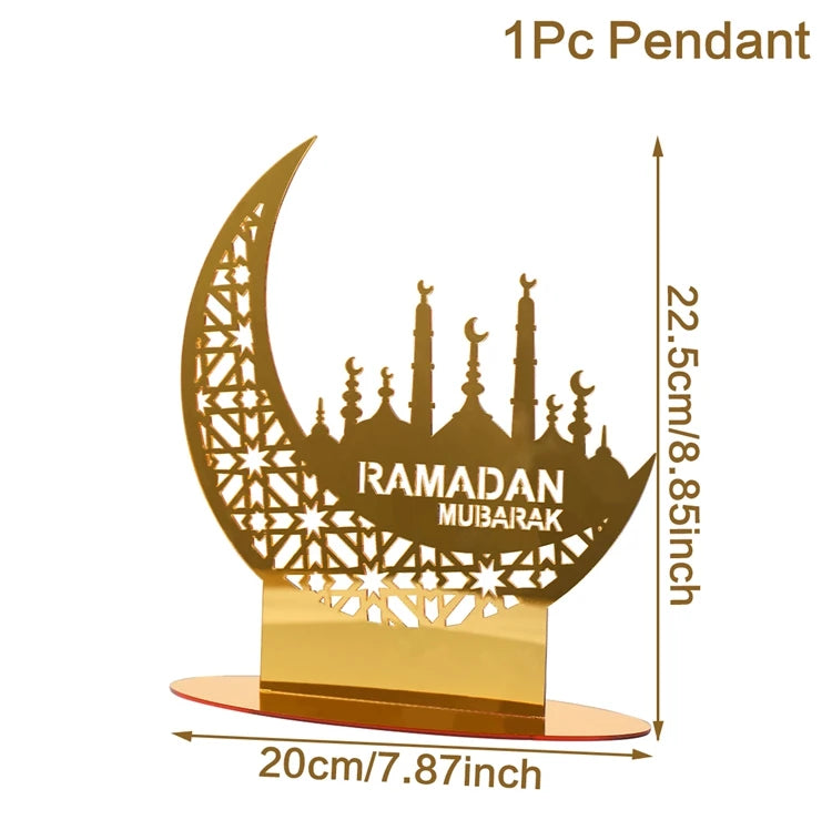 Ramadan Brickbord i Akryl – Centerpiece Fat för Eid Mubarak
